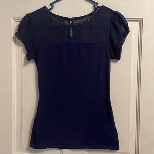 Rhinestone collar blouse